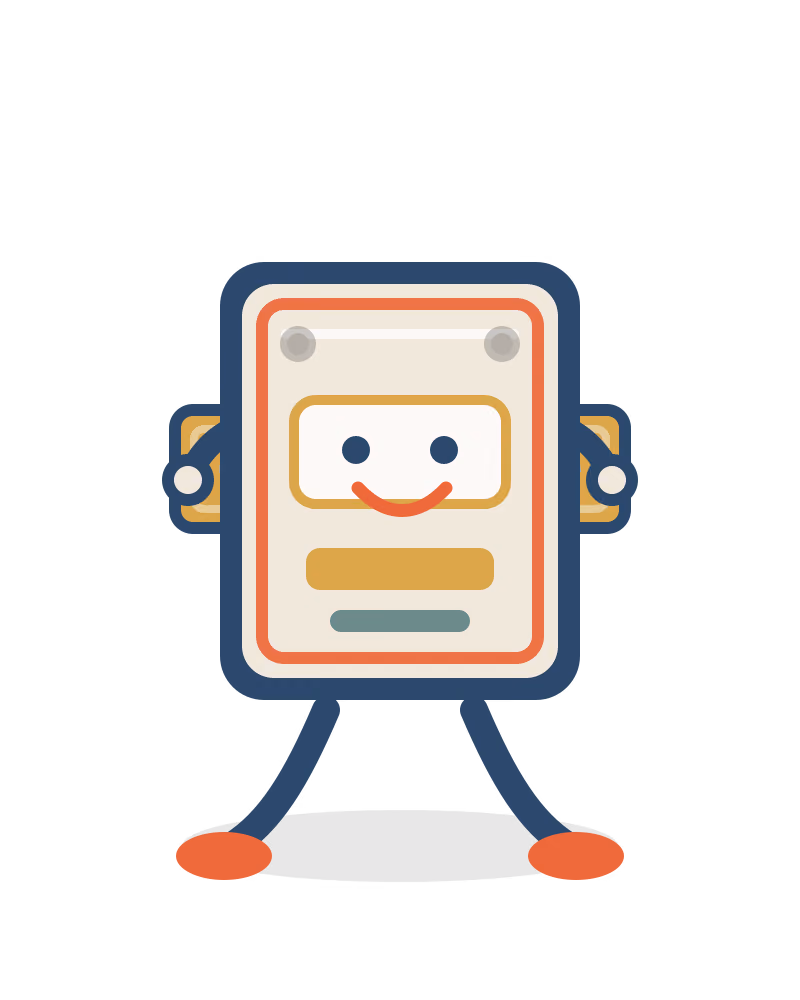 Samps sign-maker mascot holding a slat
