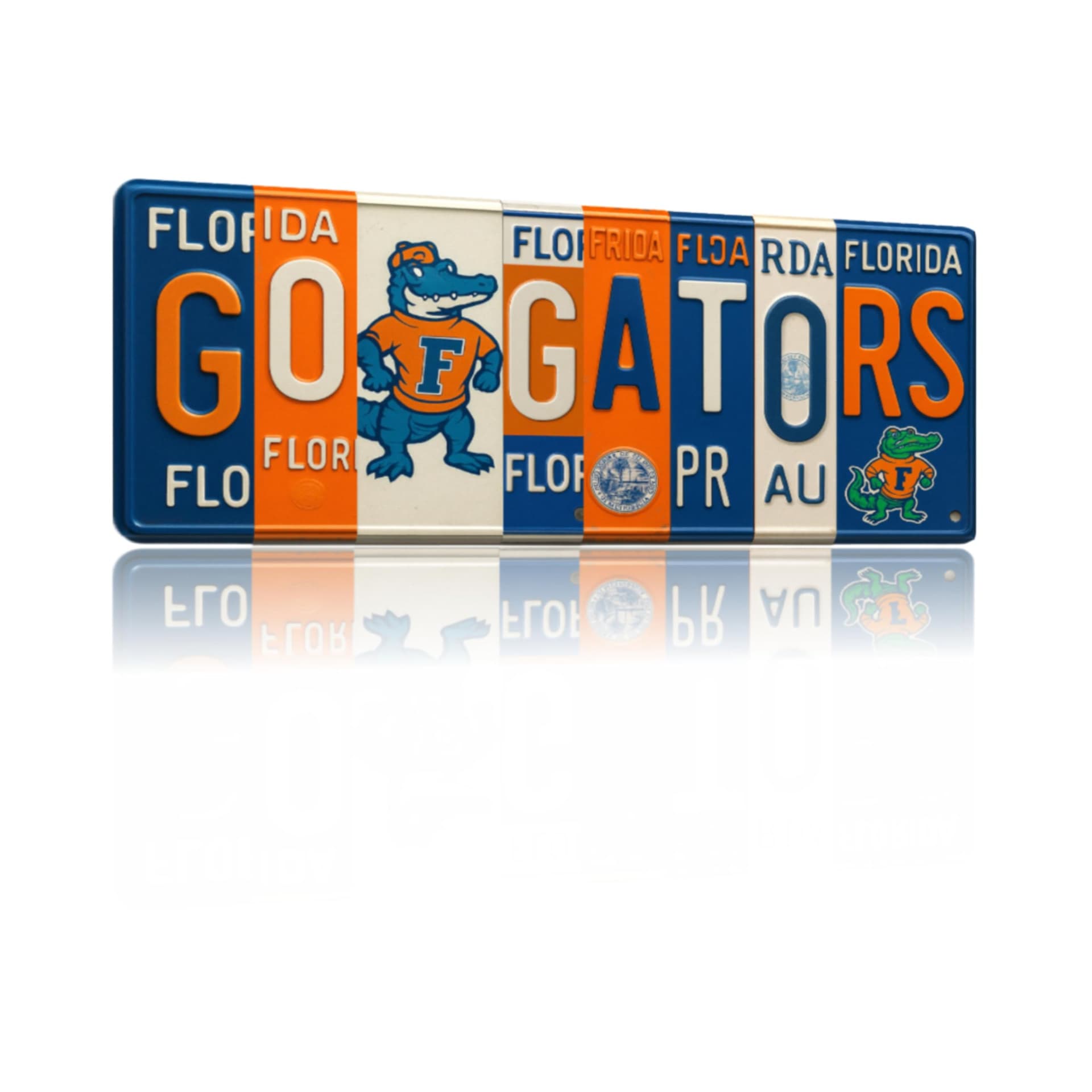 Florida Gators Go Gators aluminum wall sign