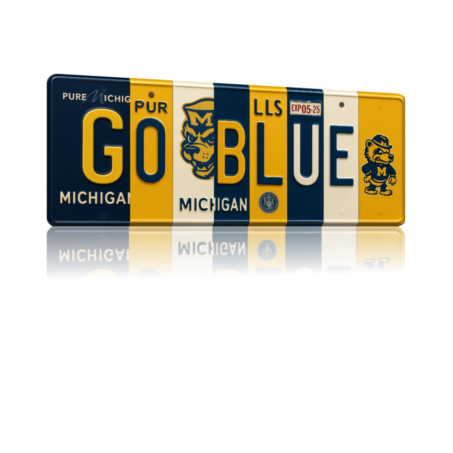 Go Blue aluminum wall sign
