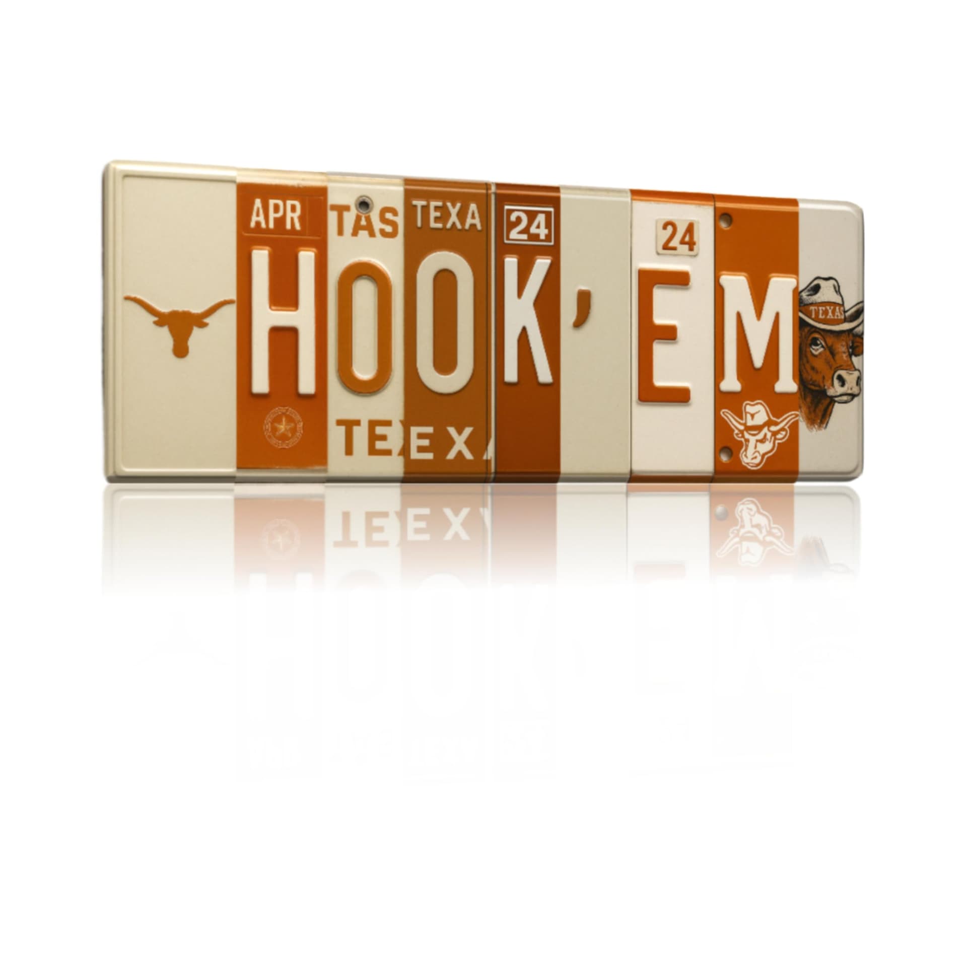 Hook Em aluminum wall sign