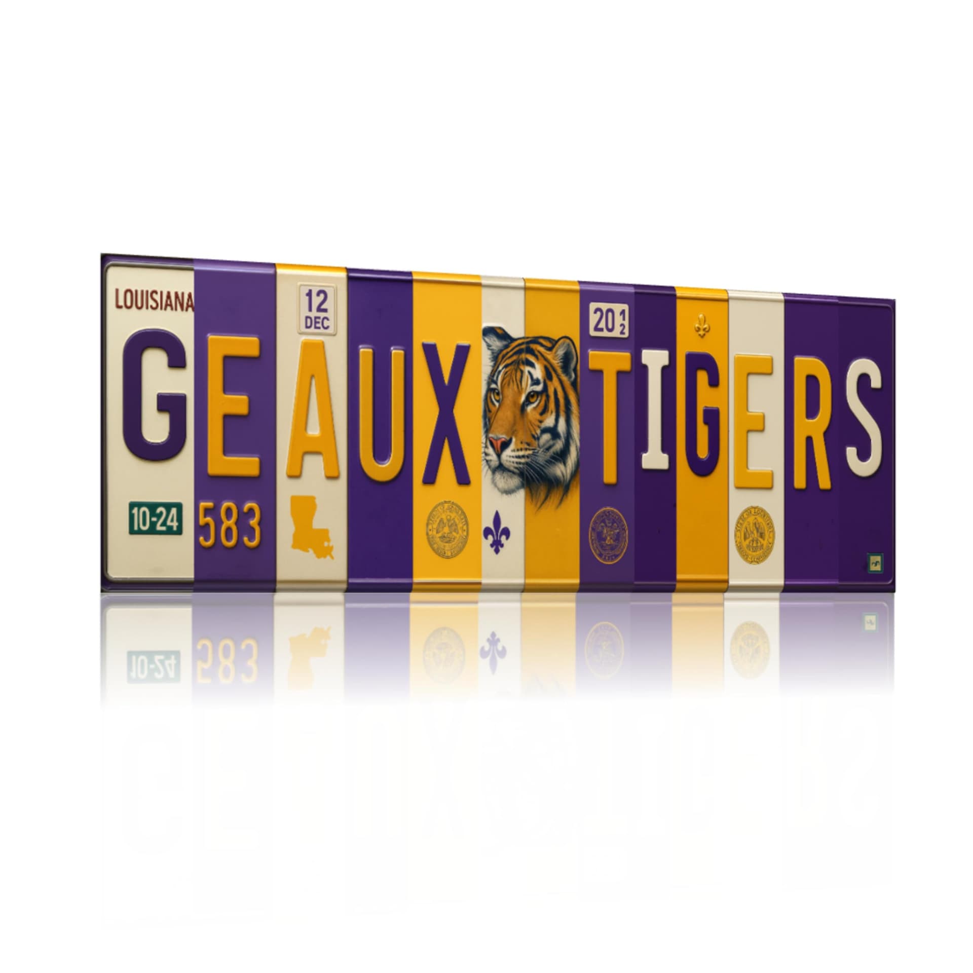 LSU Tigers Geaux Tigers aluminum wall sign