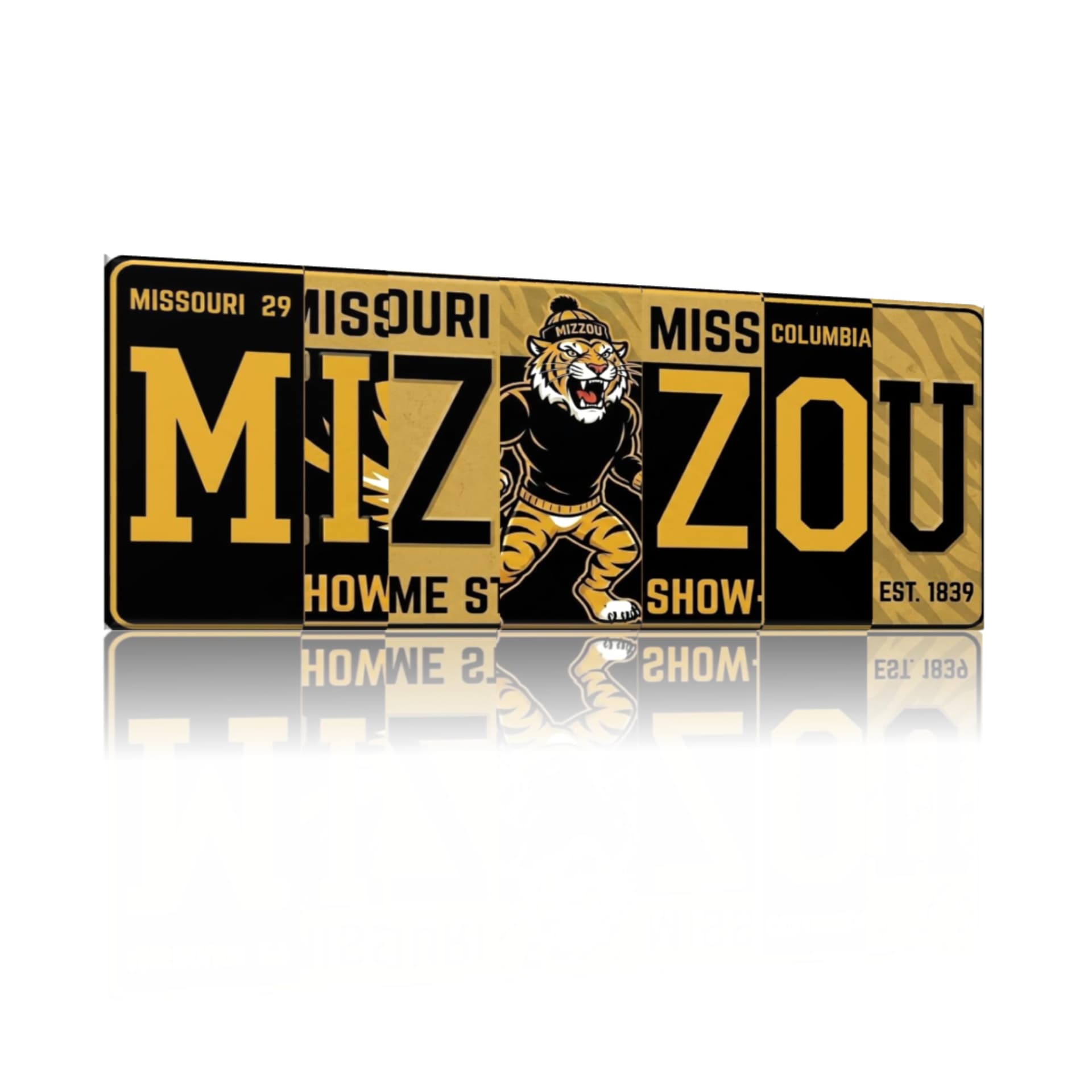 Miz Zou aluminum wall sign