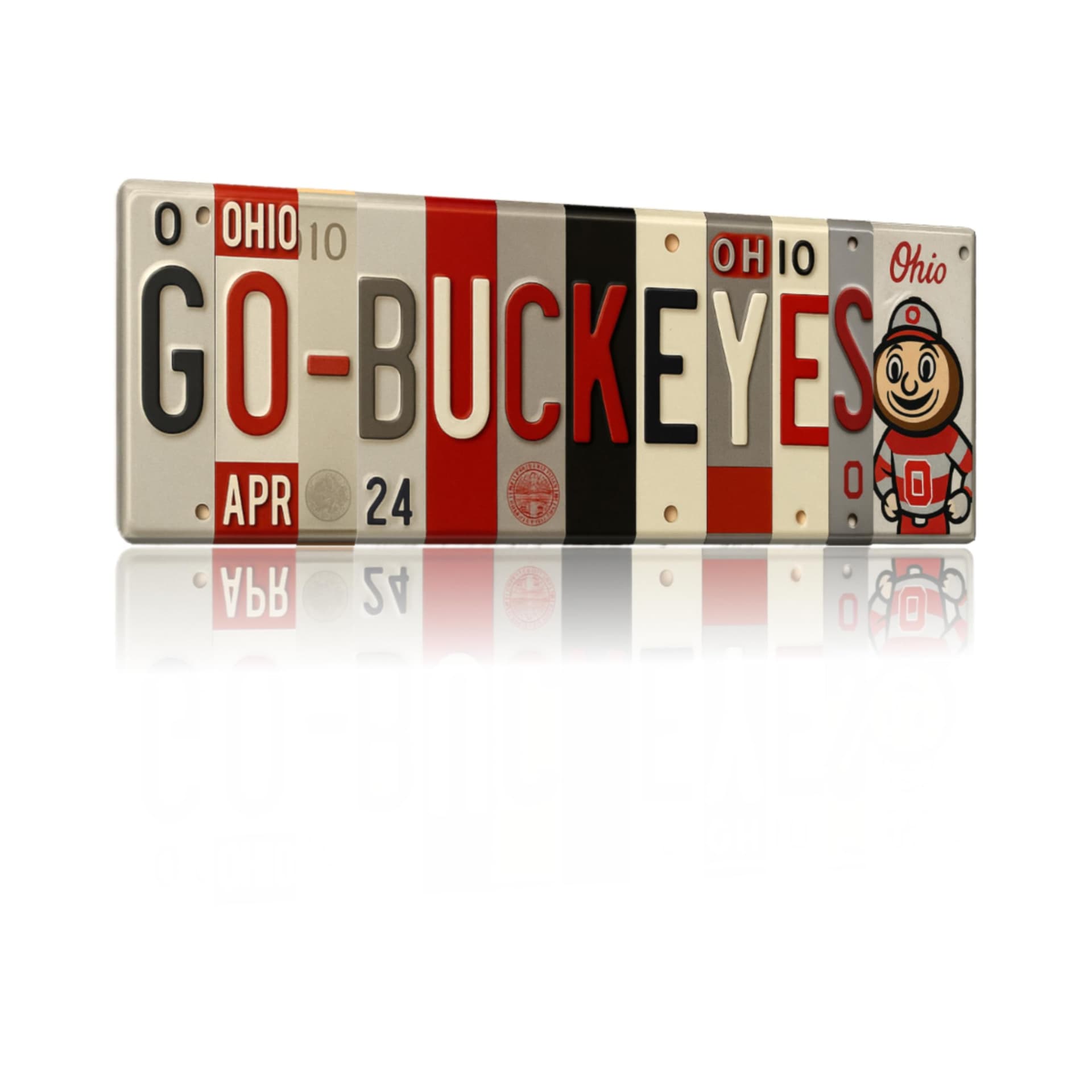 Ohio State Buckeyes Go Bucks aluminum wall sign