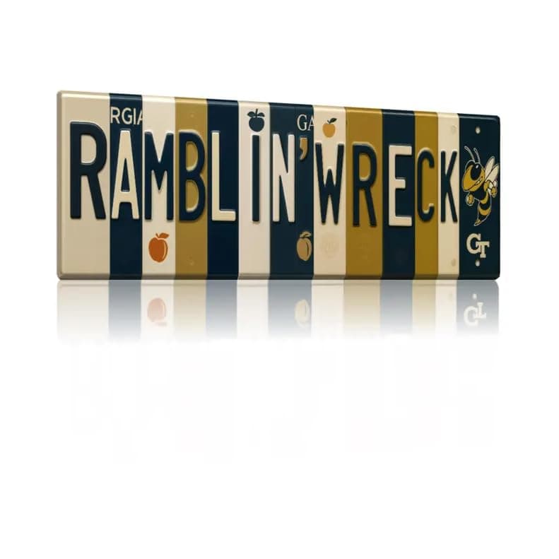 Ramblin Wreck aluminum wall sign